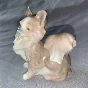 Vintage Retired Small Lladro High Gloss Porcelain Dog Figurine, Papillon